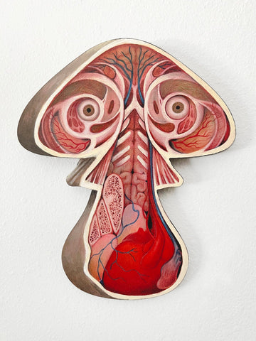 Demian Anderson - 'Dreaming of Existence' - acrylic, gouache and coloured pencil on wood panel