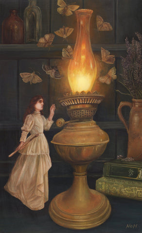 Nom Kinnear King - 'To the Flame' - oil on wood