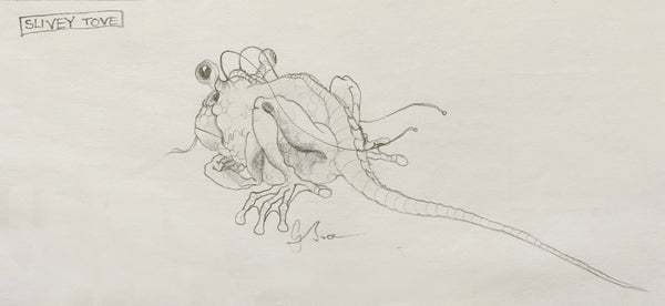 Graeme Base - 'A Slivey Tove' - pencil on paper