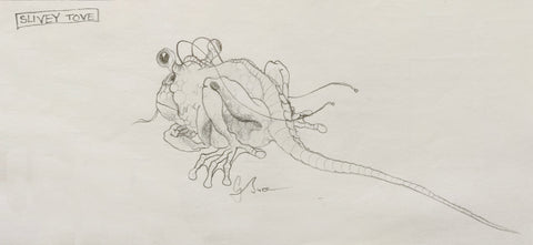 Graeme Base - 'A Slivey Tove' - pencil on paper