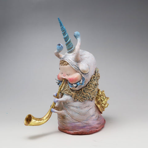 Akishi Ueda - 'The Child of the Parade (Trumpet)' - clay, resin & acrylic paint