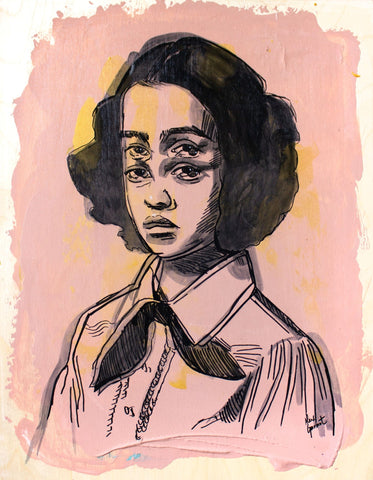 Alex Garant - "One For Luck" - acrylic, acrylic marker on birch panel