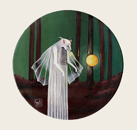 Ana Luna - 'Moth' - acrylic on canvas board