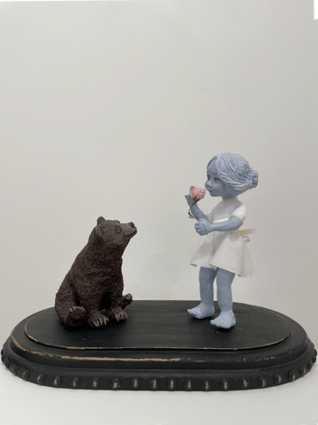 Anne Juul Christophersen - "The Scent Of Summer" - resin, fabric and antique french glass dome