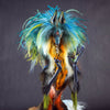 Anya Boz - 'Lichen Diki Spirit Room Guardian' - resin, epoxy clay, posable plastic joint armatures, wire, fur, fabric, feathers, faux fur, tiger eye crystal