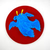 Brad Gunn - "Kiss Me I'm Lonely (blue/red)" - Resin, synthetic fibres on timber backing