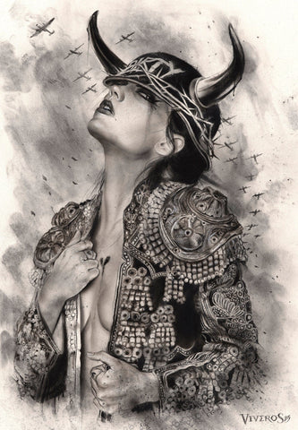 Brian M. Viveros - 'Wild at Heart' - charcoal, pastel & graphite
