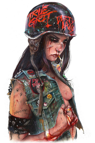 Brian M. Viveros - 'True Grit' - watercolour, ink, pencil on mounted paper