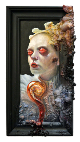 Carl Ingram - 'Red Eyed Girl' - acrylic and expanding foam on paper and frame