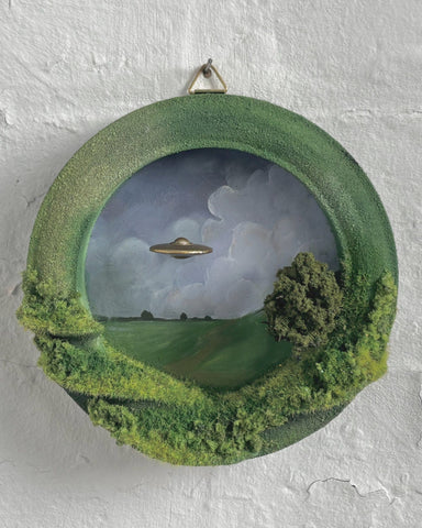 Caroline Dewison - 'Storm Fields' - PLA, acrylics, medite, epoxy clay, flock, wire, resin