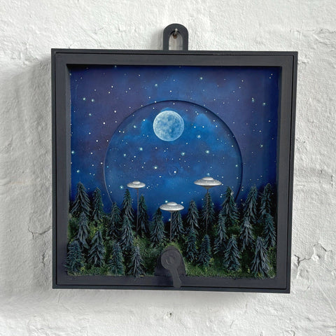 Caroline Dewison - 'Waxing Moon' - PLA, acrylics, medite, air dry clays, flock, wire