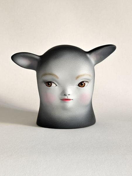 Clémentine Bal - 'Little Portrait' - paint and pastel on a mixed media sculpture