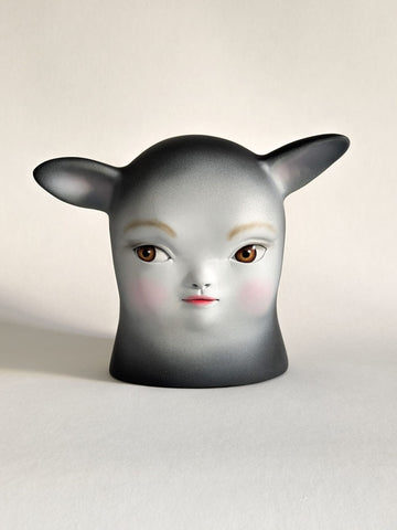 Clémentine Bal - 'Little Portrait' - paint and pastel on a mixed media sculpture
