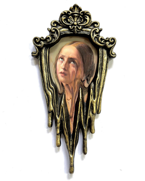 Dolaana Davaa - 'Until I Disappear' - poplar plywood, PU resin, tempera, gold wax