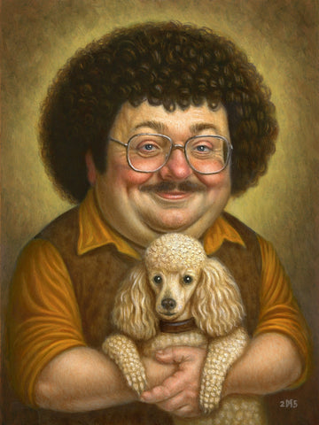 Dustin Myers - 'Perms and Poodles in Pastel Penance' - oil on panel