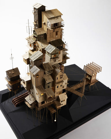 Greg Olijnyk - 'The Outpost' - cardboard, foamboard and LED lights
