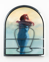 Liz Gridley - 'How Do You Want to Be Remembered?' - oil on aluminium with metal lace frame