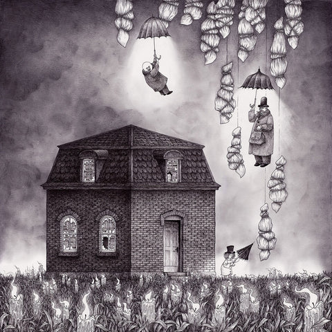 John Kenn Mortensen - 'Blackhouse' - pen and ink on paper
