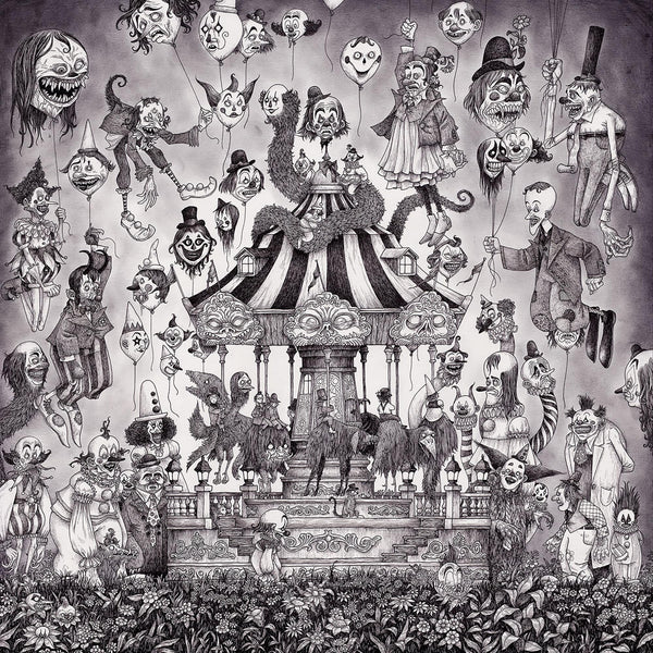 John Kenn Mortensen - 'Crazy Clowntime' - pen and ink on paper