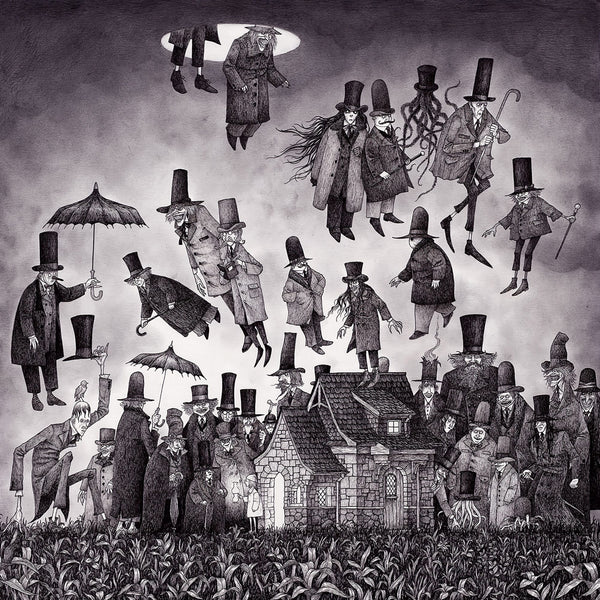 John Kenn Mortensen - 'Tall Dark Hats' - pen and ink on paper