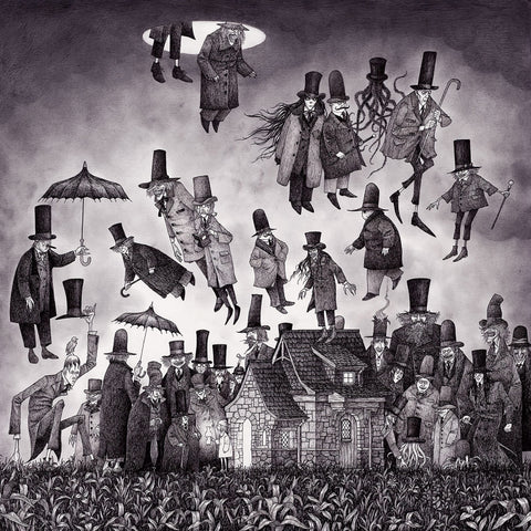 John Kenn Mortensen - 'Tall Dark Hats' - pen and ink on paper