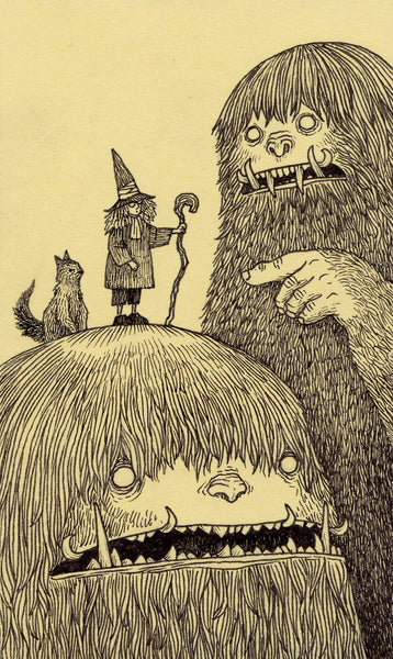 John Kenn Mortensen - 'Untitled Sticky Monster 6' - pen and ink on yellow pad paper