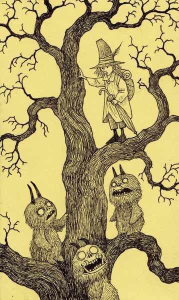 John Kenn Mortensen - 'Untitled Sticky Monster 9' - pen and ink on yellow pad paper