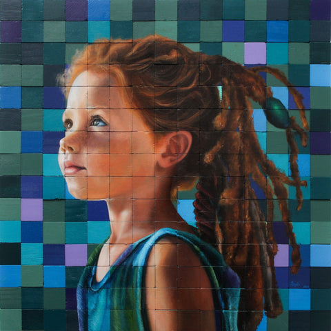 Julian Clavijo - "Horizon Blossoming" - enamel and oil on wood blocks