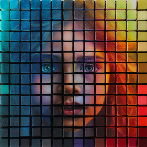 Julian Clavijo - "Luminescent" - enamel and oil on wood blocks