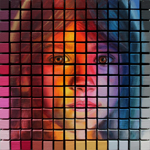 Julian Clavijo - "Radiance" - enamel and oil on wood blocks