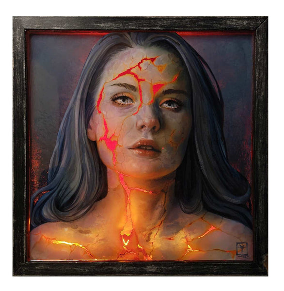 Kat Young - 'Keep Calm and Carry On' - acrylic in resin with battery-operated light