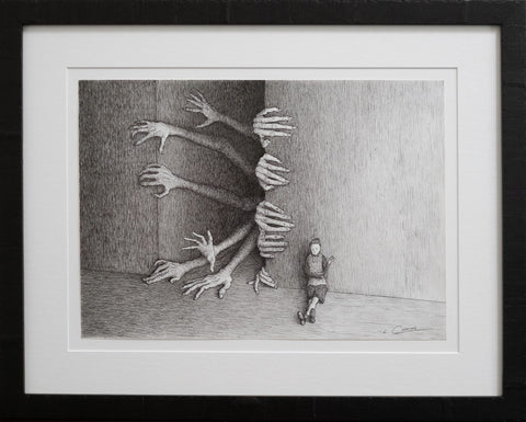 Liam Cushing - 'The Housekeeper Resigned' - fineliner on paper