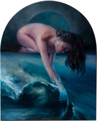 Liz Gridley - "To Water & Ash (Aquamation)" - oil on cradled wood panel
