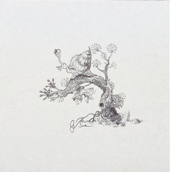 Graeme Base - 'Lookout Snail' - pen on paper