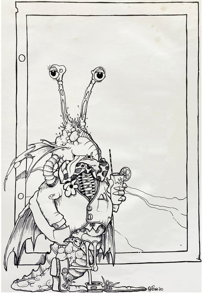 Graeme Base - 'Lord Flangor' - ink on paper
