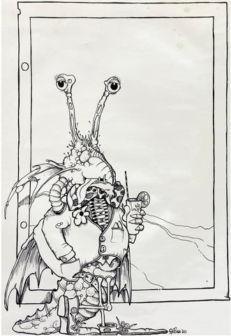 Graeme Base - 'Lord Flangor' - ink on paper