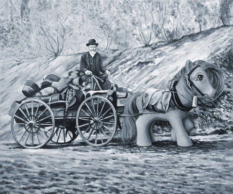 Mark Seabrook - 'My Little Workhorse (The Prospector Cart)' - oil on cradled wood panel