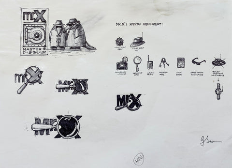 Graeme Base - 'Mr X' - ink on paper