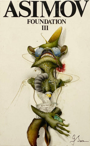 Graeme Base - 'Post-Mortem' - ink, watercolour and pencil on board