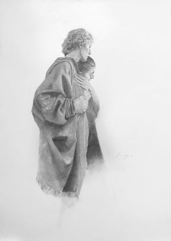 Sean Layh - 'By the Banks (pencil study)' - graphite on paper
