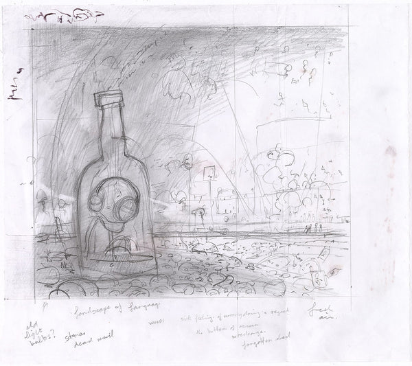 Shaun Tan - 'Concept sketch for ‘Landscape of Language’' - pencil on paper