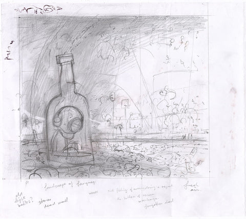Shaun Tan - 'Concept sketch for ‘Landscape of Language’' - pencil on paper