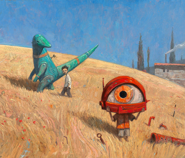 Shaun Tan - "The Rules of Summer (grasslands)" - acrylic and oil on paper