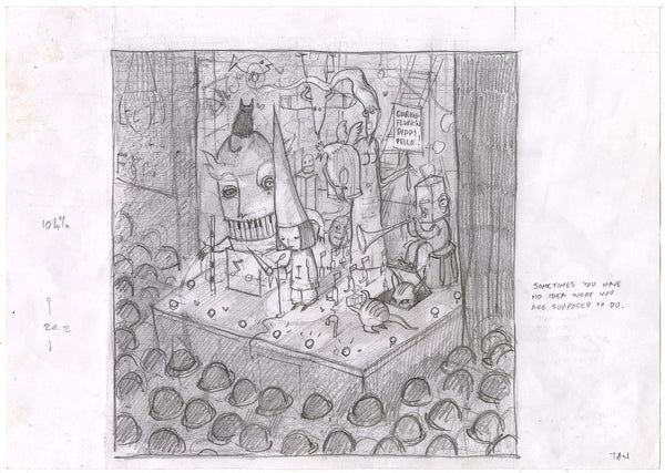 Shaun Tan - 'Concept sketch for ‘Stage’' - pencil on paper