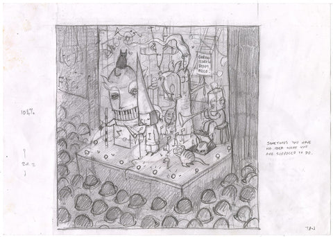 Shaun Tan - 'Concept sketch for ‘Stage’' - pencil on paper