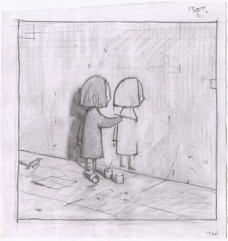 Shaun Tan - 'Concept sketch for ‘Self-portrait’' - pencil on paper