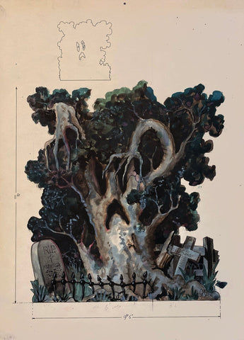 Graeme Base - 'Spooky Tree (Set Design)' - ink on board