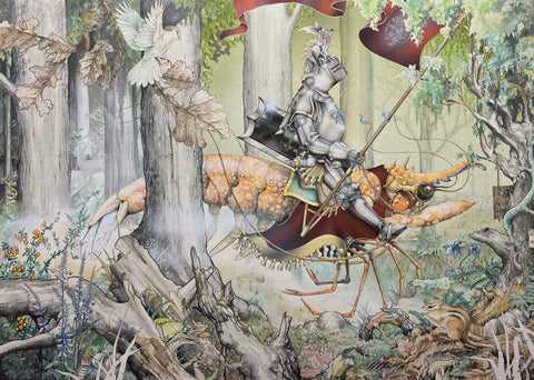 Graeme Base - 'Tally Ho!' - ink, watercolour and gouache on hot press illustration board