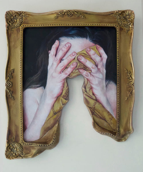 Tanya Gomelskaya - 'Out of Sight' - Apoxie Sculpt and oil paint on panel and found frame