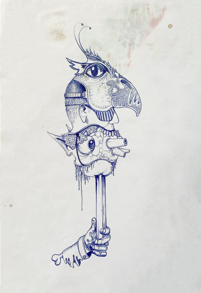 Graeme Base - 'Totem' - ink on paper